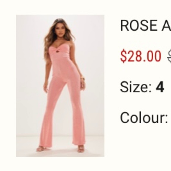 PrettyLittleThing Slinky Twist Bust Flared Jumpsuit - Picture 2 of 4